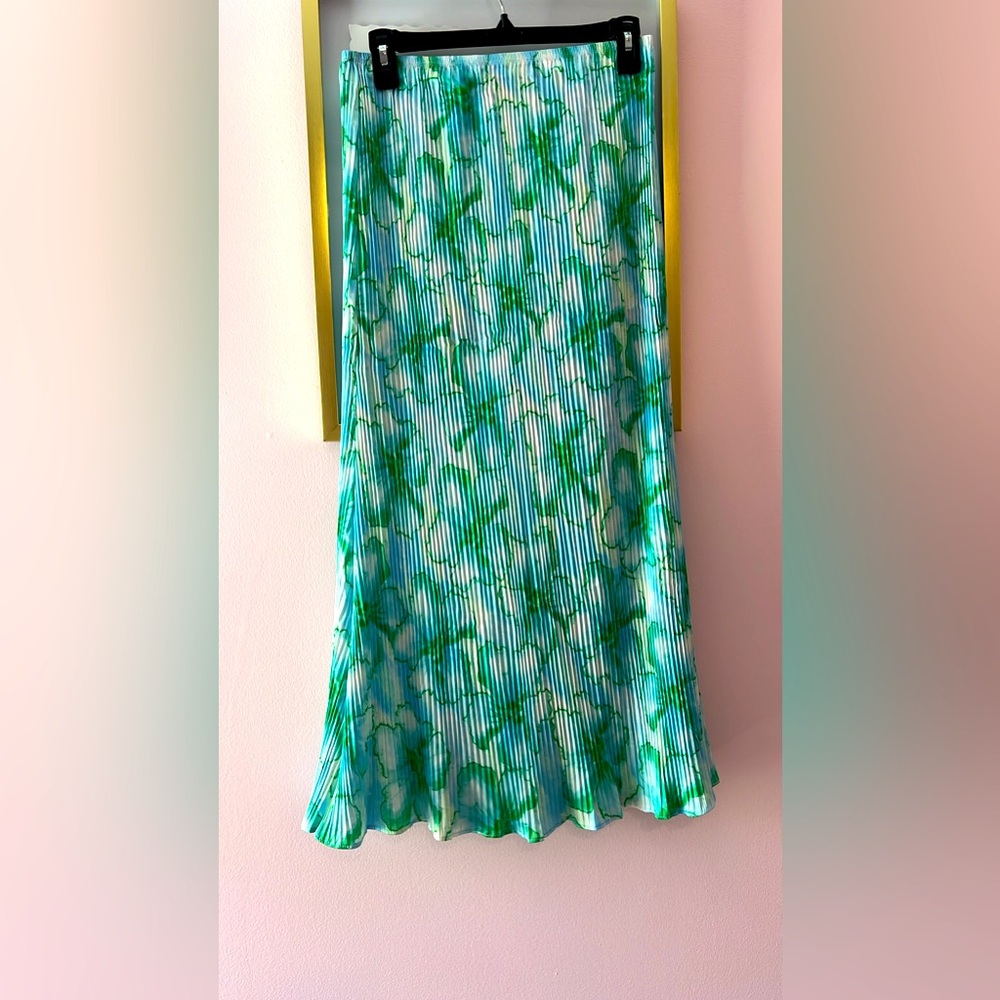 Shein green and blue maxi skirt